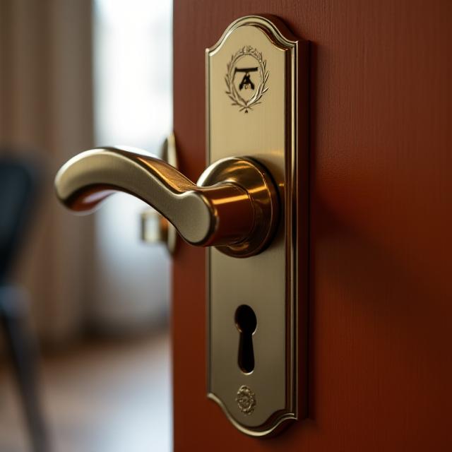 Maniglia elegante di una porta in primo piano